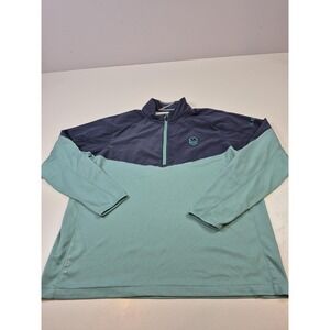 Zero Restriction Pullover Mens 2XL Green Colorblock Quarter Zip Golf Performance